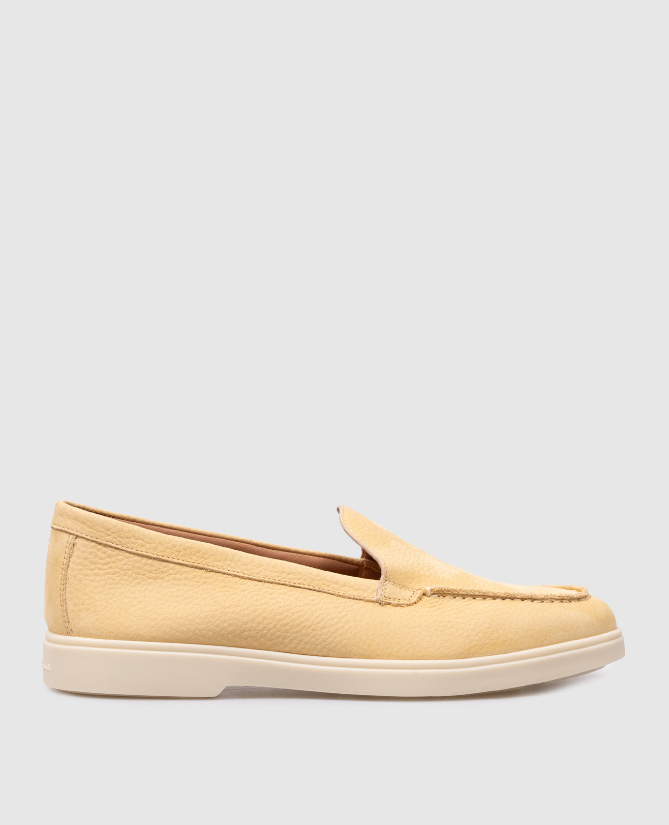 

Yellow leather loafers with logo Santoni, Желтый