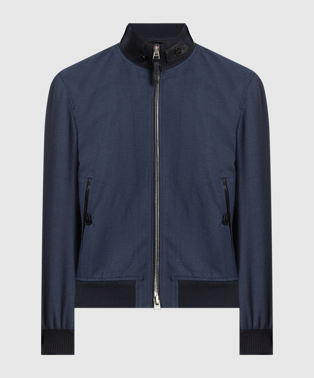 【関税込み】TOM FORD ネイビー ジャカードロゴ ブラ Tom Ford - Navy bomber jacket BA096TFO324 - shop with