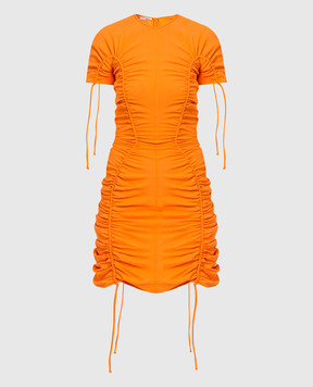 Stella McCartney Orange ruched dress 604354SSA02