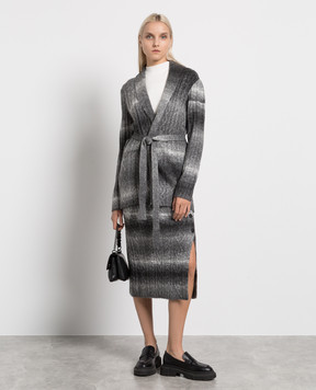 Twinset Gray cardigan with the effect of degrade into a textured pattern 232LI35BB