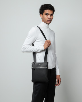 Serapian Black leather bag with logo SRCCHMML679423Y001