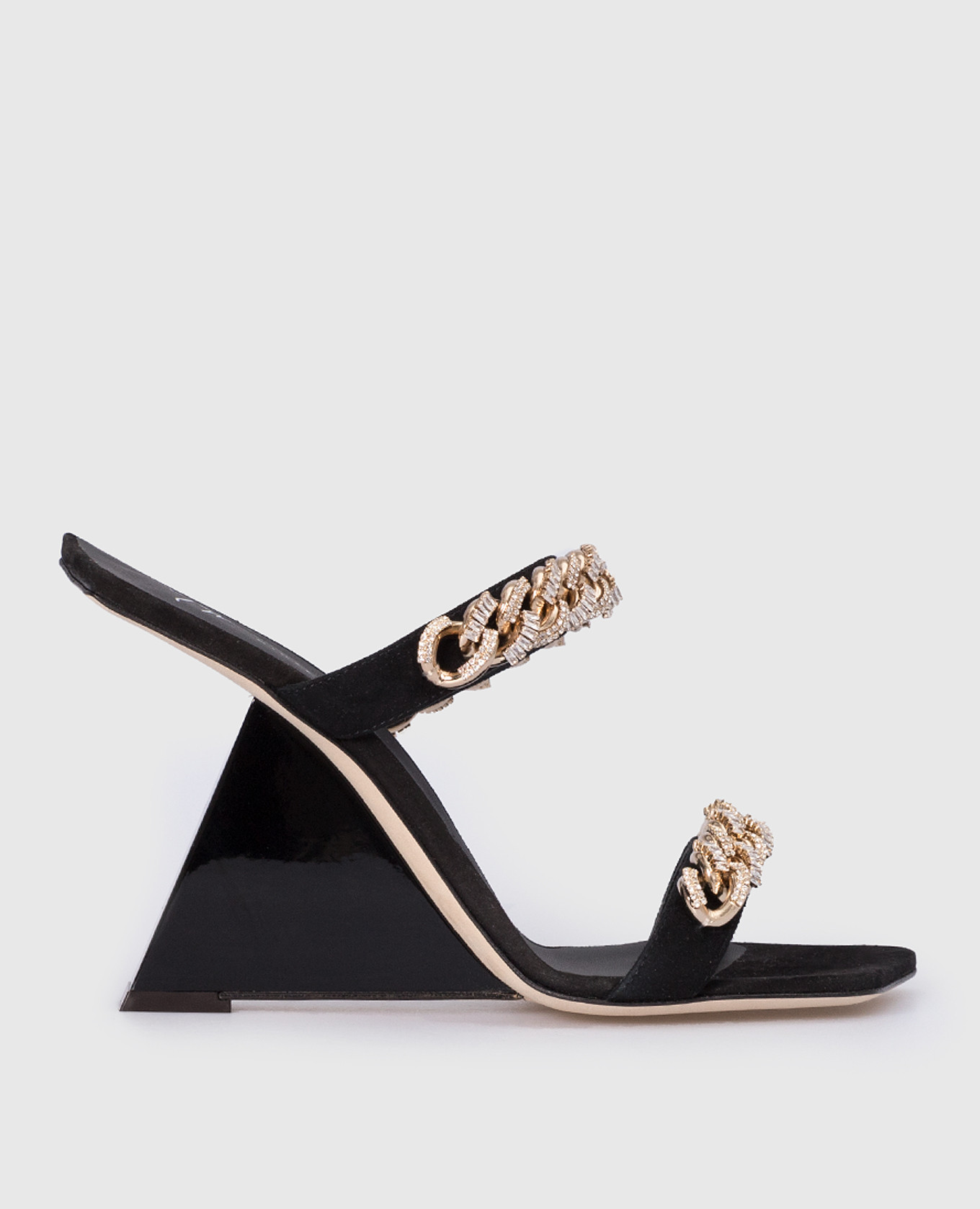 

Kanda suede sandals with chain and stones Giuseppe Zanotti, Black