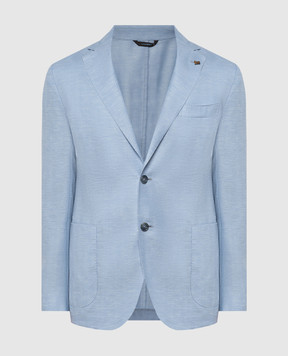 COLOMBO Blue blazer made of cashmere and silk GI00251ZG77528U
