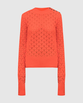 Max Mara Sportmax Theodor orange jumper in wool and cashmere with openwork knit THEODOR