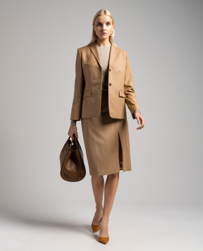 Theory Brown wool skirt with slit N0801301