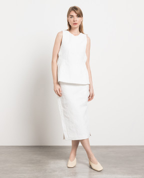 CO White midi skirt with reaper effect 3006IJC