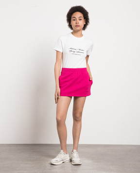 Vetements Pink mini skirt with logo WE54SK100H