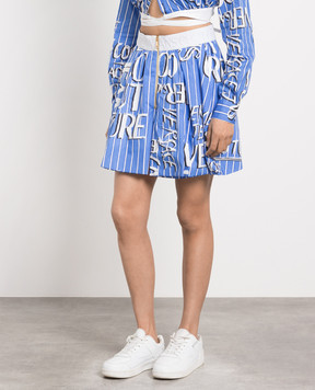 Versace Jeans Couture Blue shorts in doodle print with logo 74HAD102NS201