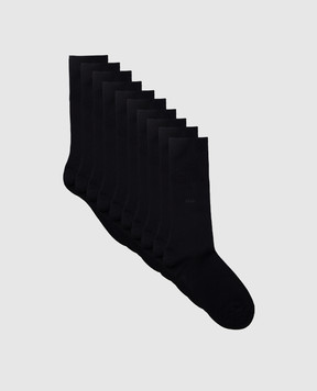 CDLP Set of blue socks with logo pattern MSO006012020