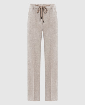 Peserico Beige pants with lurex P04877J005008