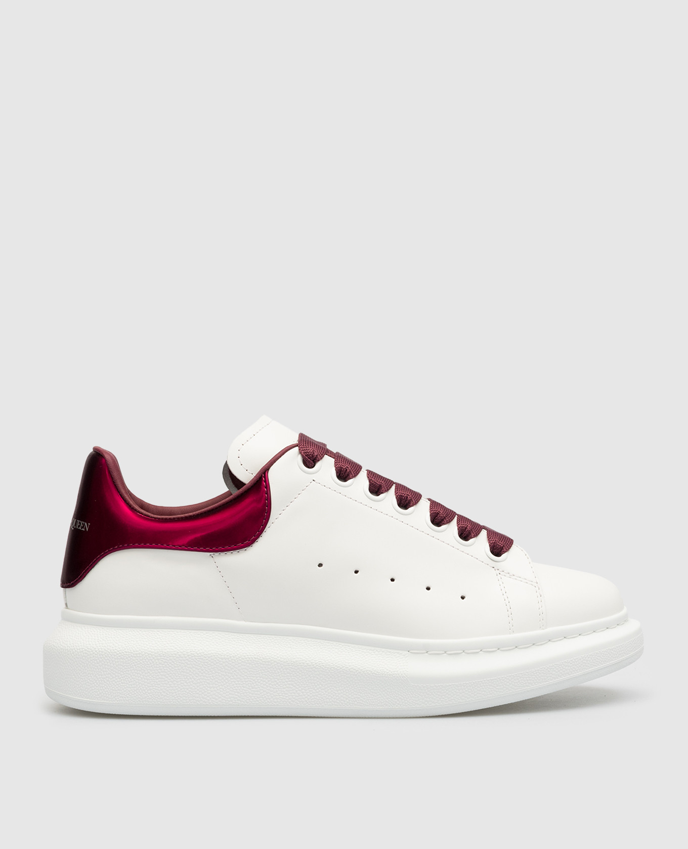 

Oversized white leather sneakers with logo Alexander McQueen, Белый