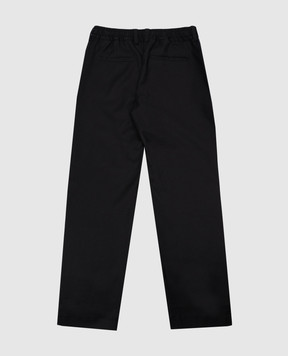 Dolce&Gabbana Children's black trousers made of wool with a logo L44P45G7L4S46