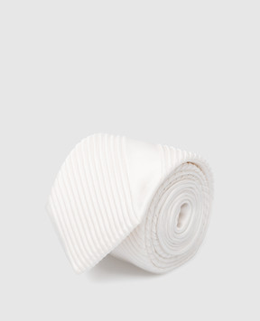 Stefano Ricci Children's white silk tie with pleating YCP14UNIR