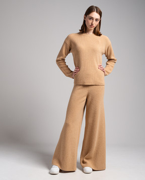 Ballantyne Beige wide trousers made of wool B1T0607W114