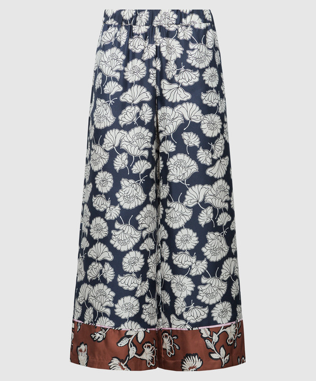 Weekend Max Mara DIVO プリントシルク パンツ Max Mara Weekend - Blue pants made of DIVO silk in a floral