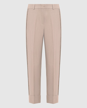 Peserico Beige pants with monil chain P04071D01974