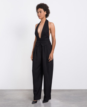 ALEXANDRE VAUTHIER Black wool jumpsuit with an open back 233JS19000193