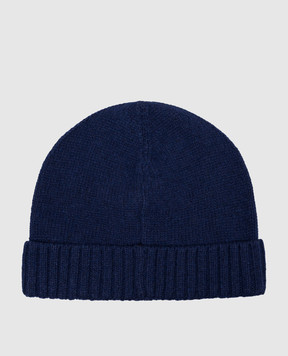 Borsalino Blue cashmere hat with logo 13354EWS