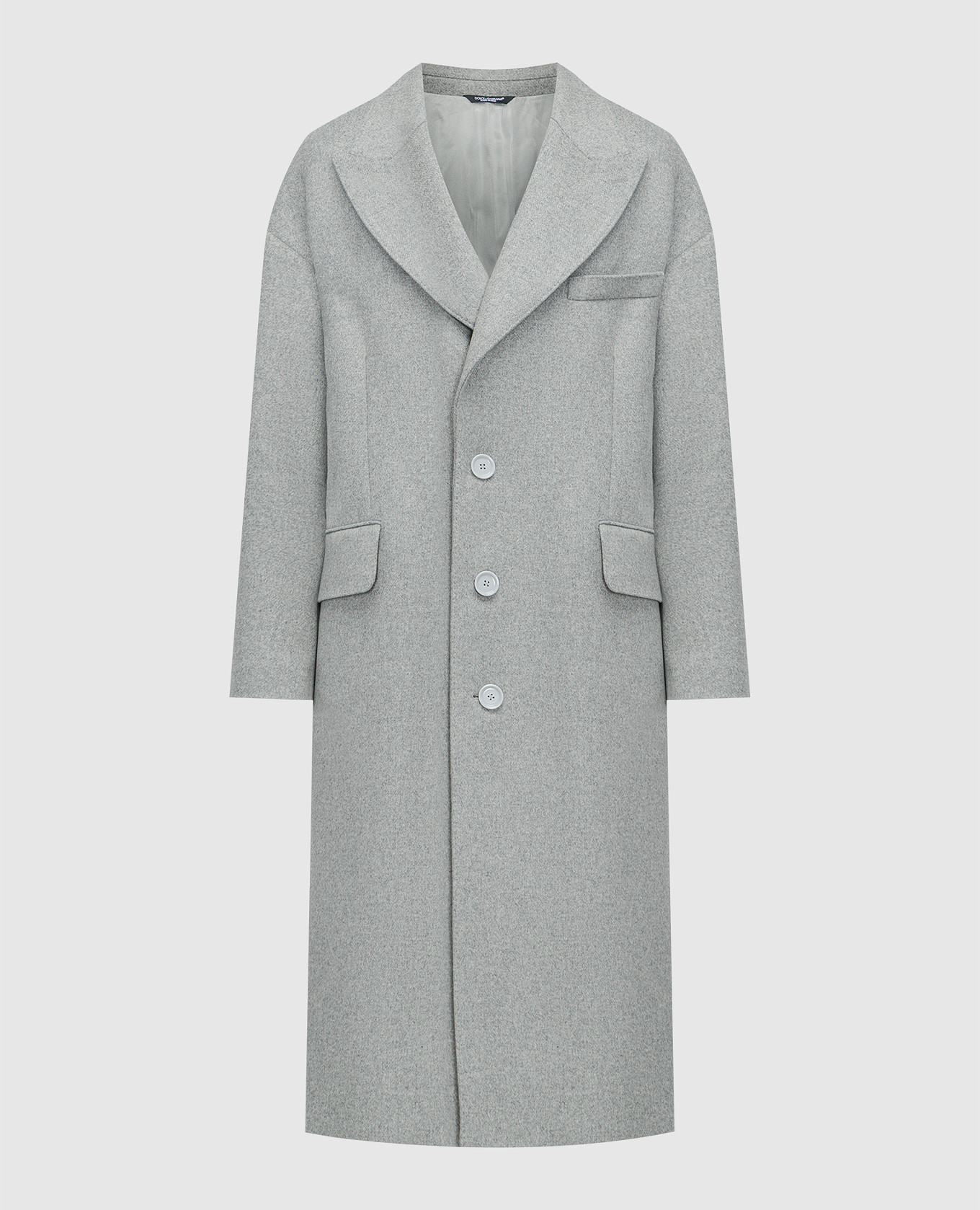 Gray coat with a free cut dolce&gabbana
