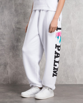 Palm Angels I Love PA White Joggers PWCH006S23FLE002