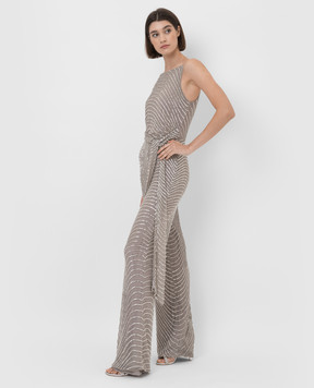 Rachel Gilbert Gray Axton jumpsuit with beads 22RRG40023