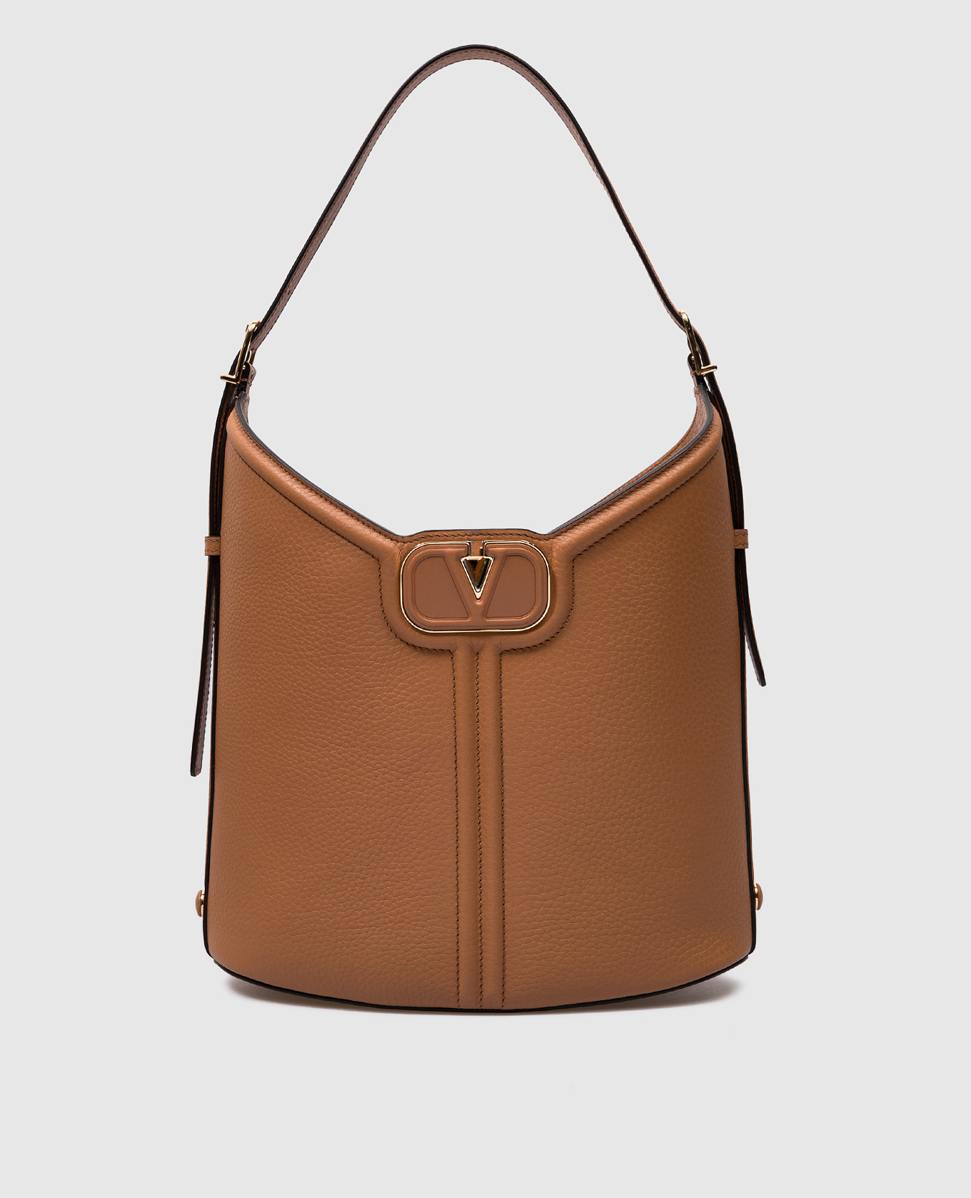 

VLOGO brown leather hobo bag Valentino, Коричневый