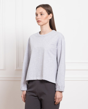 Peserico Gray melange jumper with monil chain S06848J002379
