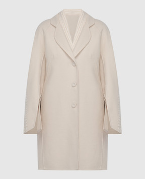 Ermanno Scervino White coat made of wool with a down vest D436D310CGRHNG