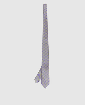 Stefano Ricci Children's silk set of a tie and a scarf in a geometric pattern YDX29003