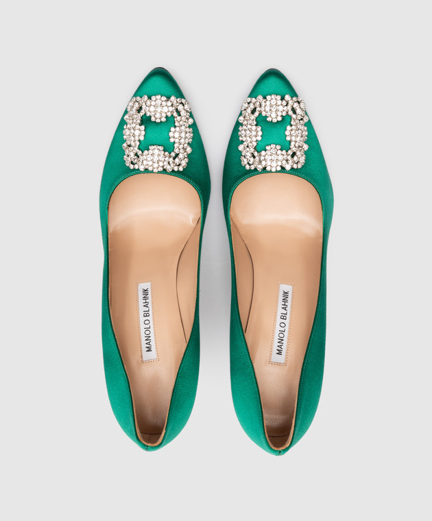 Manolo Blahnik - Hangisi green boat shoes with crystals HANGISI - buy with  European delivery at Symbol