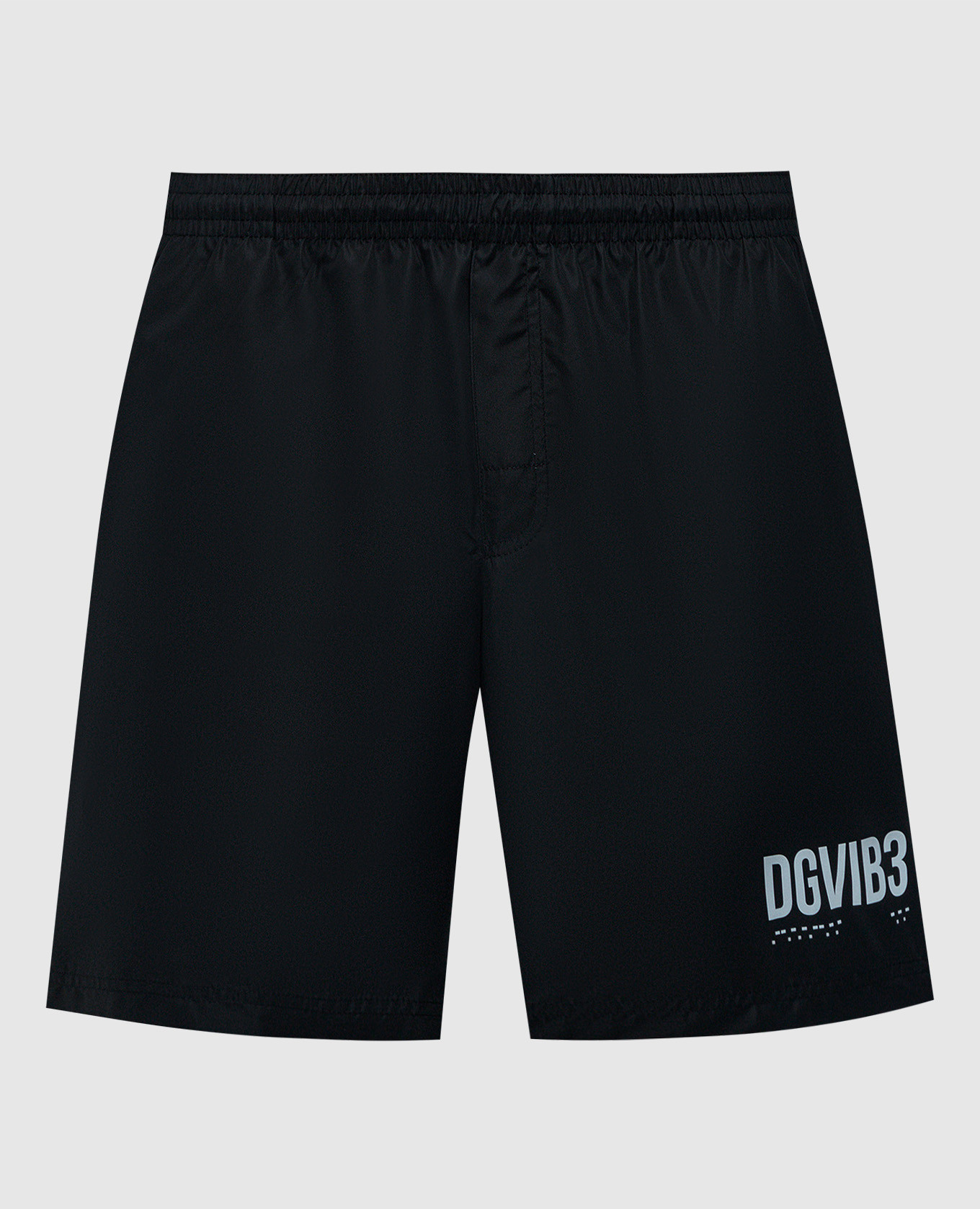 Dolce&Gabbana Black swim shorts with branded print