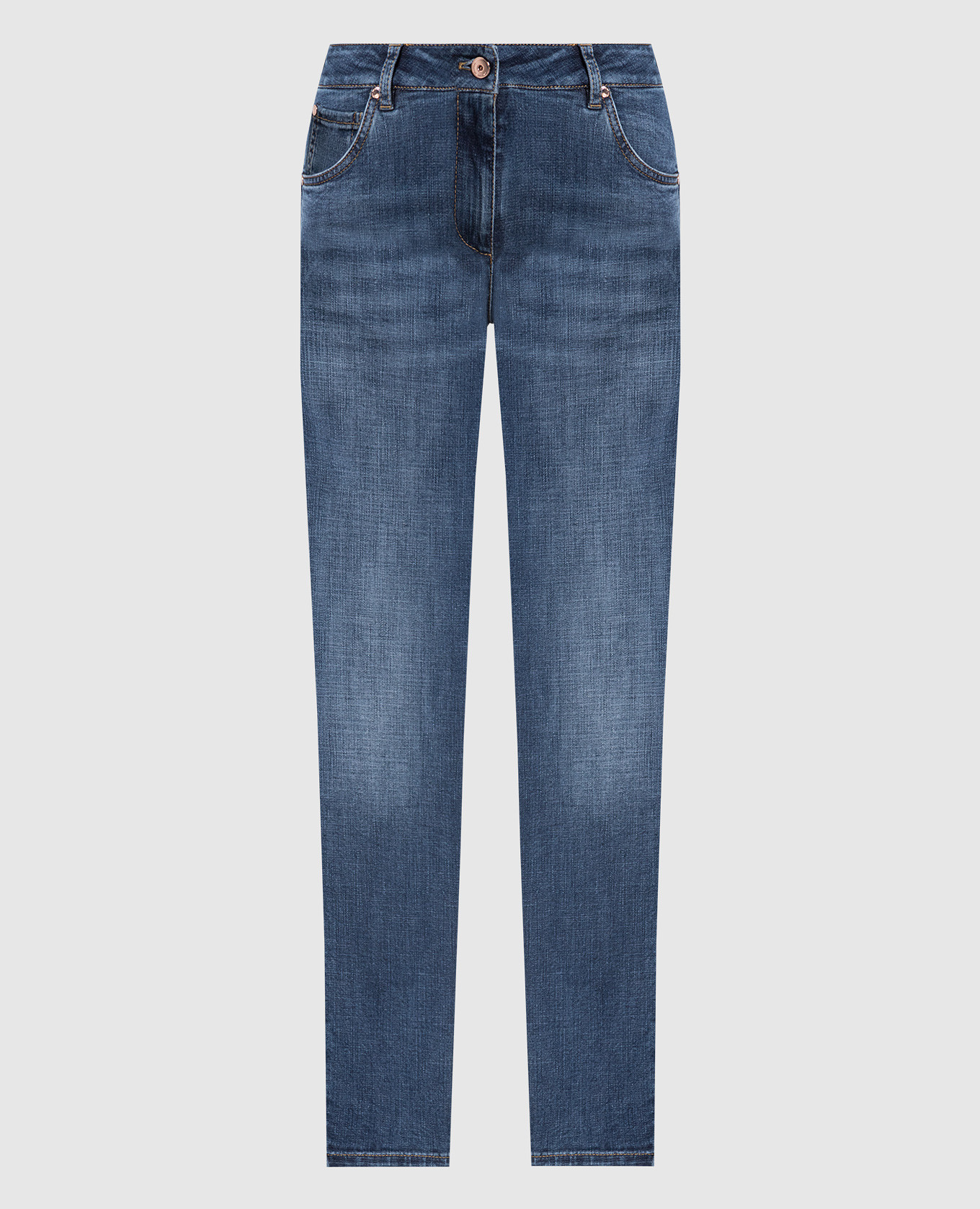 

Blue skinny jeans with monil chain Brunello Cucinelli
