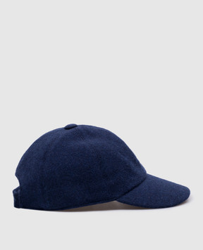 Borsalino Blue cashmere cap with logo 13373EWS