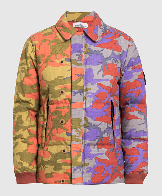 Camo stone island coat best sale