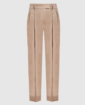 Brunello Cucinelli Brown pants with monil chain MF591P8254