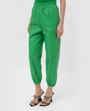 Simonetta Ravizza Green Leather Joggers S02PS16L1