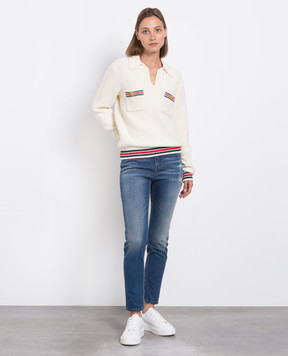 Balmain Blue slim jeans with a distressed effect BF1MG006DD64