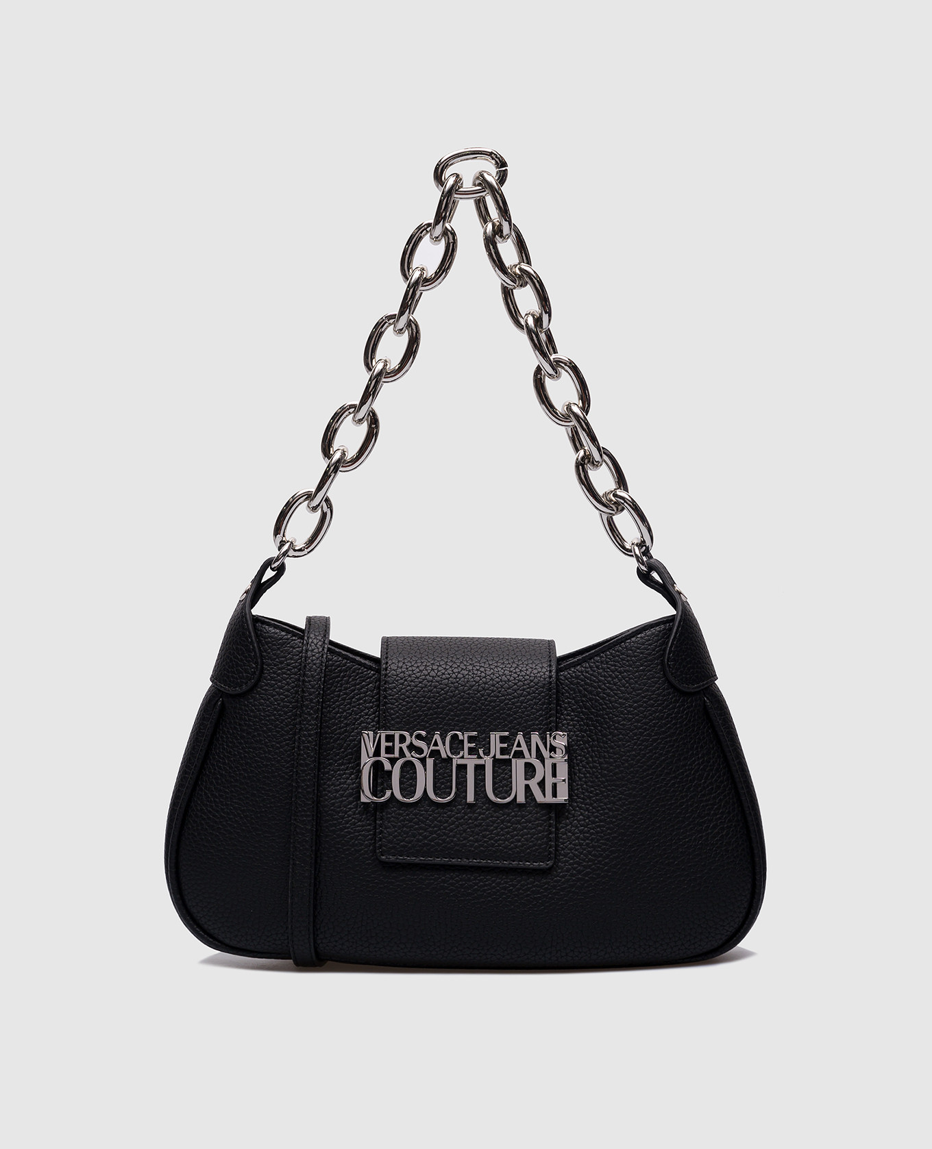 Versace Jeans Couture - Black hobo bag with metal logo Versace Jeans Couture - Black hobo bag with metal logo