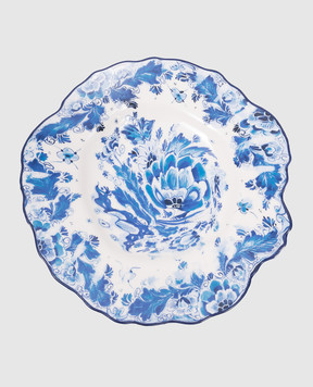 SELETTI Delf Rose white porcelain dessert plate with print 11235