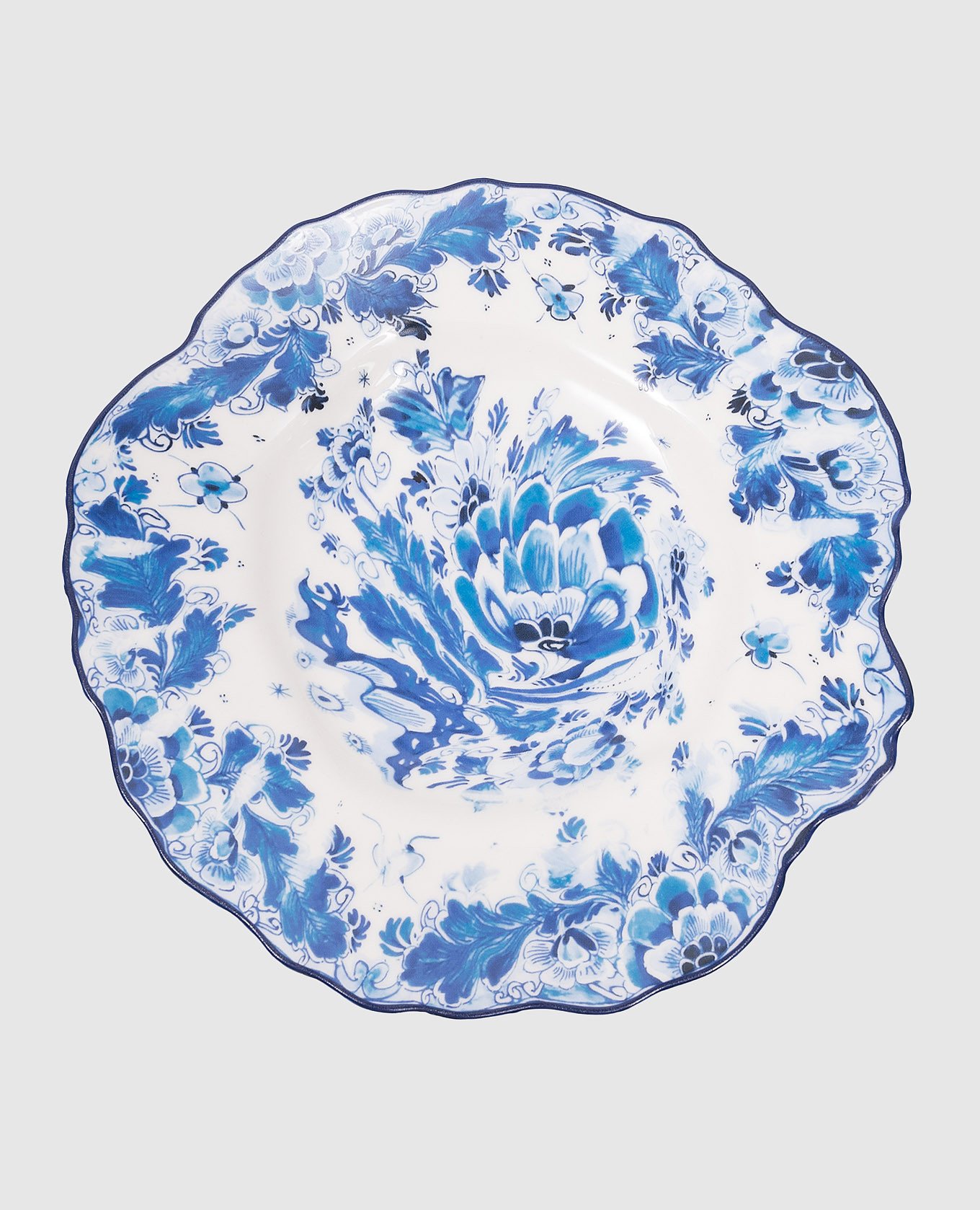 

Delf Rose white porcelain dessert plate with print SELETTI