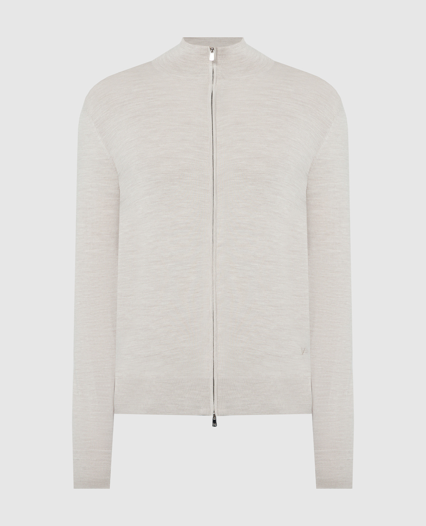 

Beige wool cardigan with logo ISAIA