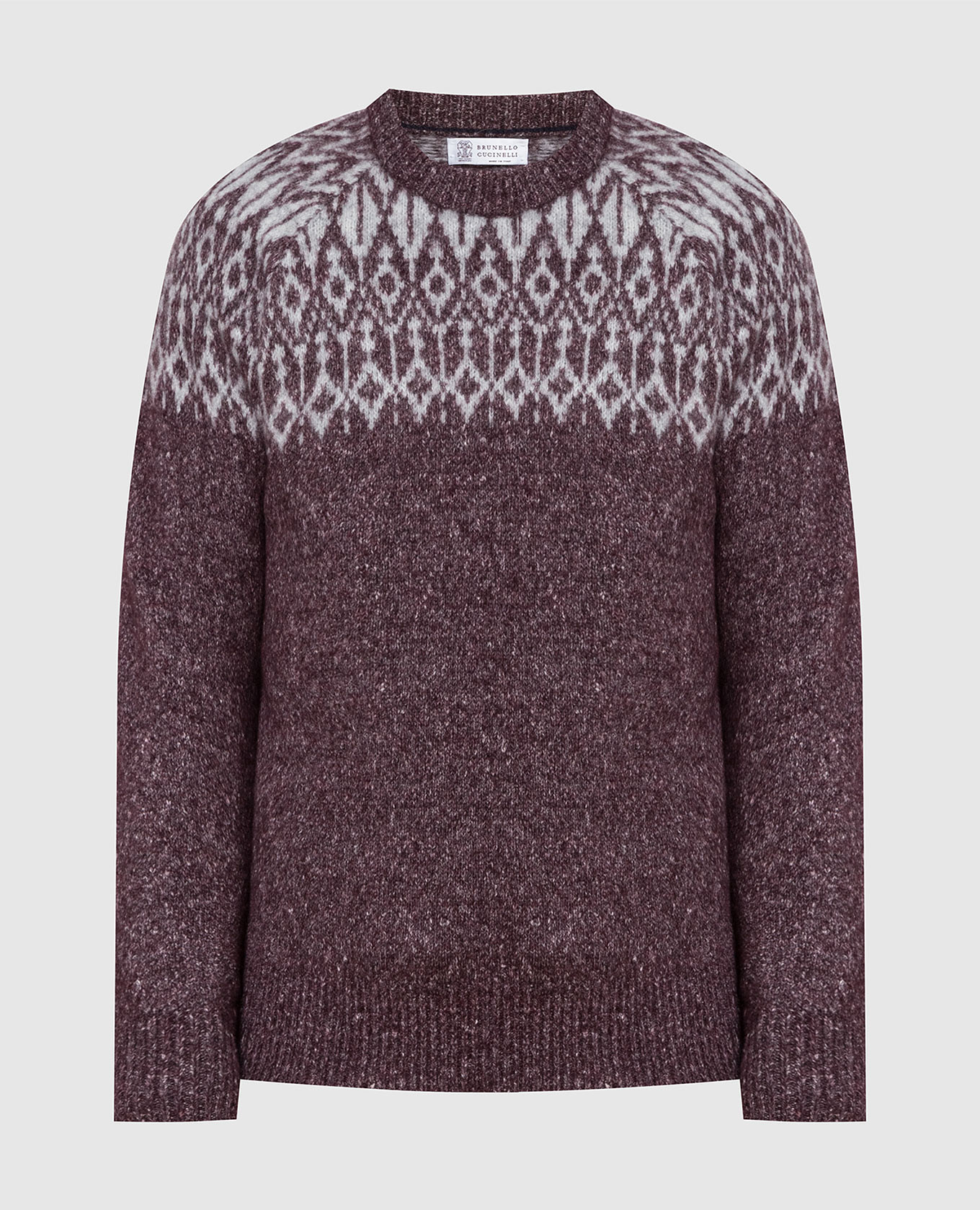 

Burgundy sweater with a pattern Brunello Cucinelli