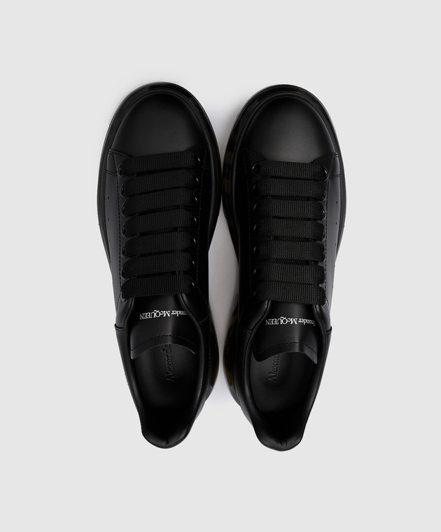 Alexander McQueen - Black leather sneakers with embossed