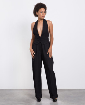 ALEXANDRE VAUTHIER Black wool jumpsuit with an open back 233JS19000193