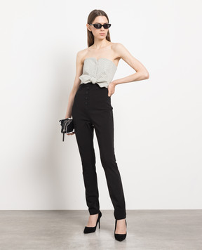 Philosophy di Lorenzo Serafini Gray top with Swarovski crystals A08152126