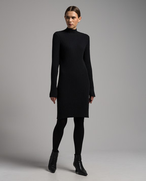 The Row Black Diolette dress with a scar made of silk 7427Y522