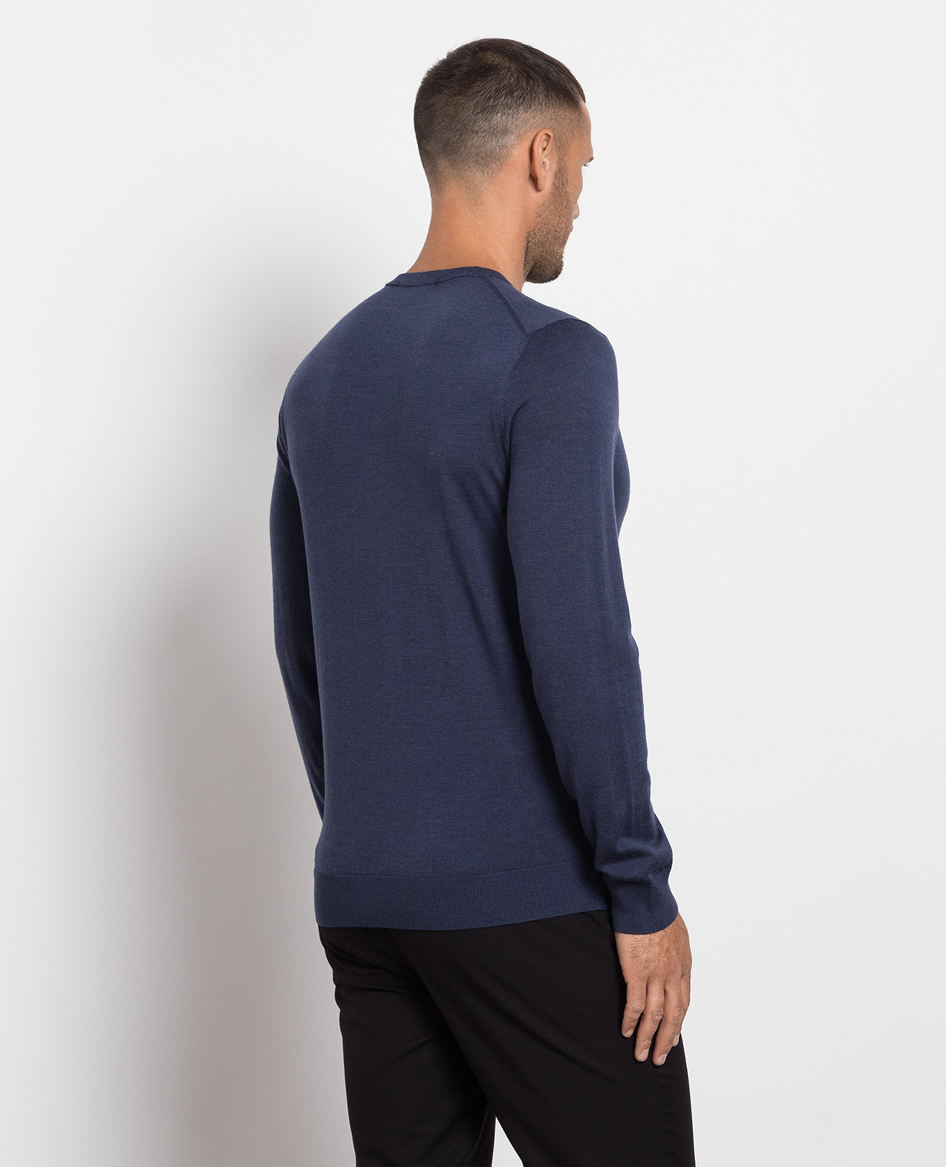 Blue wool, silk and cashmere jumper Cashmere&Whiskey 4