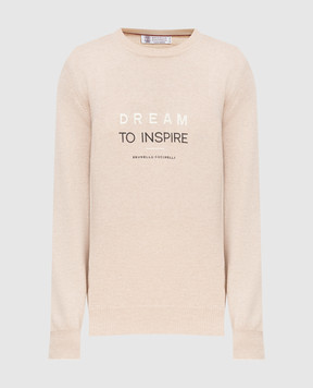 Brunello Cucinelli Beige cashmere jumper with embroidery M22201700