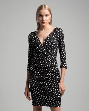 Dolce&Gabbana Black silk polka dot mini dress F6GAGTFSA6K