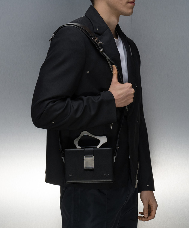 Heliot Emil - Black leather bag SOLELY BOX 1541L03 - shop
